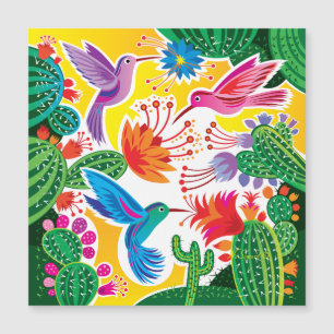 Hummingbirds and Blooming Cacti