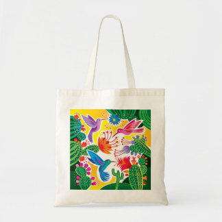 Hummingbirds and Blooming Cacti Tote Bag