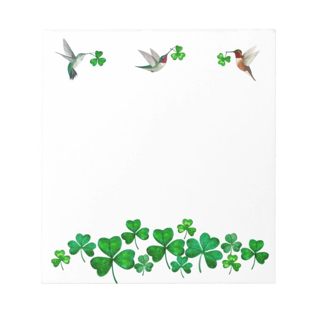 Hummingbirds and Clover Notepad (Front)