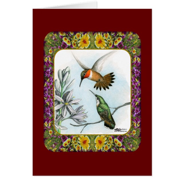 Hummingbirds and Flowers #2 (Front)