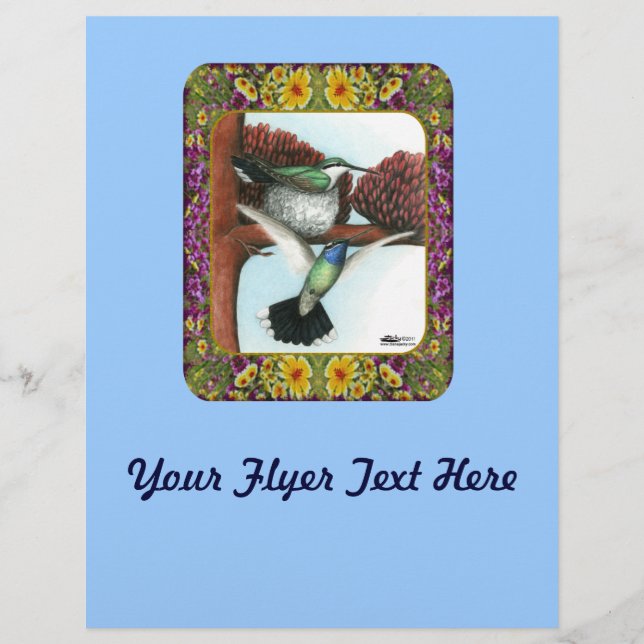 Hummingbirds and Flowers #3 (Front)