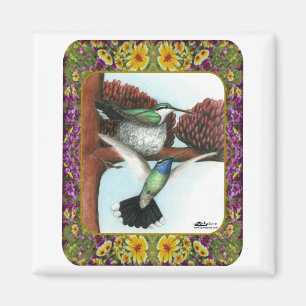 Hummingbirds and Flowers #3 Magnet