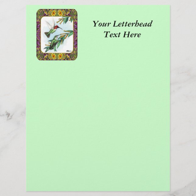 Hummingbirds and Flowers #4 (Front)