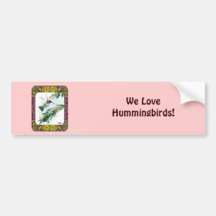 Hummingbirds and Flowers #4 Bumper Sticker