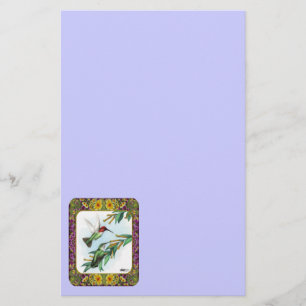 Hummingbirds and Flowers #4 Stationery