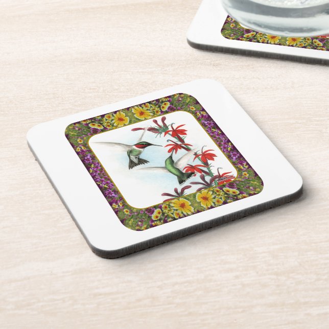 Hummingbirds and Flowers #5 Coaster (Left Side)
