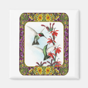 Hummingbirds and Flowers #5 Magnet