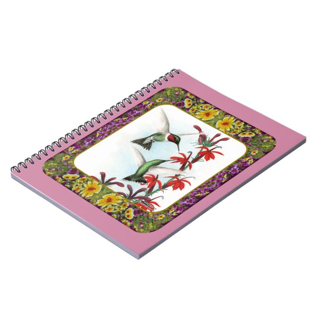 Hummingbirds and Flowers #5 Notebook (Left Side)