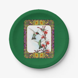 Hummingbirds and Flowers #5 Paper Plate