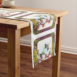 Hummingbirds and Flowers #5 Short Table Runner