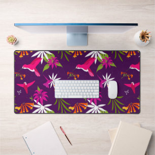 Hummingbirds and Flowers Beautiful Desk Mat