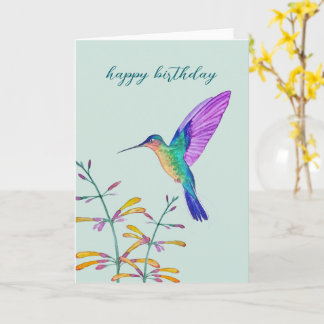 Hummingbirds and Flowers Card