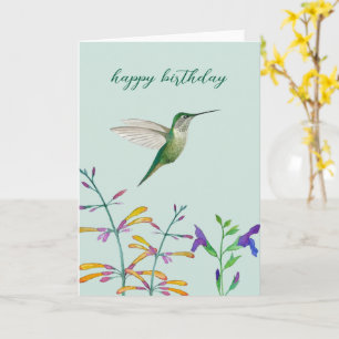 Hummingbirds and Flowers Card