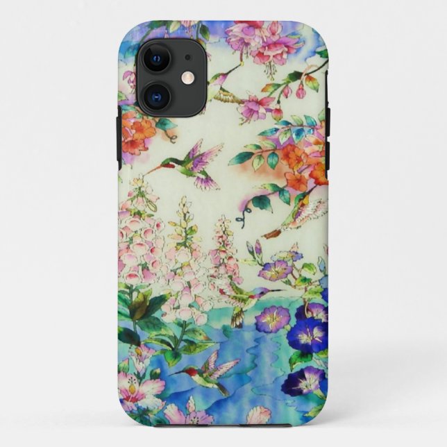 Hummingbirds and Flowers Case-Mate iPhone   case (Back)
