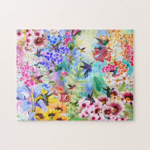 Hummingbirds and Flowers Jigsaw Puzzle