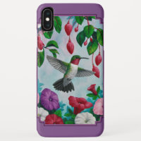 Hummingbirds and Flowers Purple