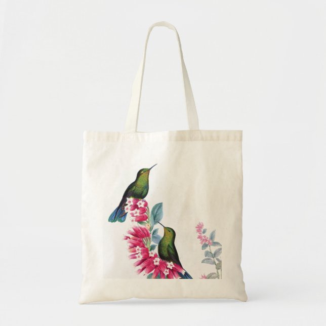 Hummingbirds and flowers vintage image bag (Front)