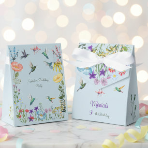 Hummingbirds and Flowery garden birthday party Favour Box
