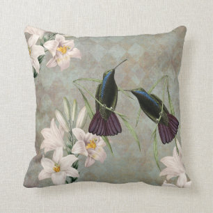 Hummingbirds and Lilies Cushion
