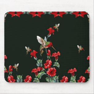 Hummingbirds and Roses Mouse Pad