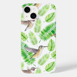 Hummingbirds and tropical leaves Case-Mate iPhone 14 case