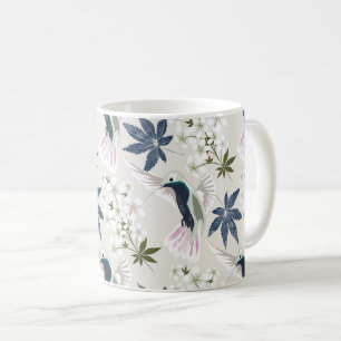 Hummingbirds and white flowers. coffee mug