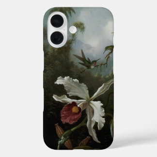 Hummingbirds and White Orchid by Martin J. Heade iPhone 16 Case