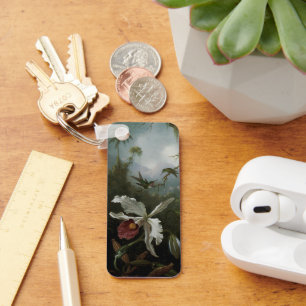 Hummingbirds and White Orchid by Martin J. Heade Key Ring