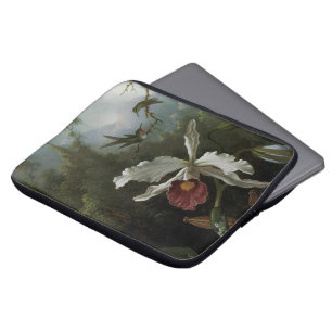 Hummingbirds and White Orchid by Martin J. Heade Laptop Sleeve