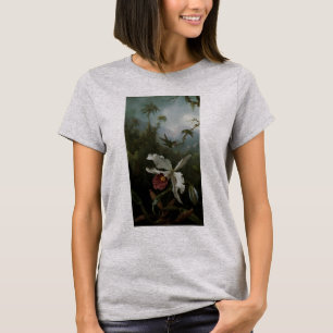 Hummingbirds and White Orchid by Martin J. Heade T-Shirt