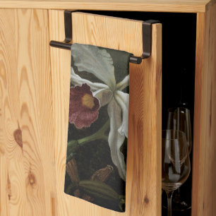 Hummingbirds and White Orchid by Martin J. Heade Tea Towel