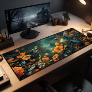 Hummingbirds And Wildflowers Desk Mat