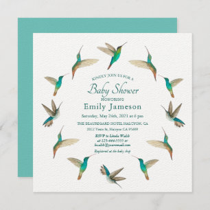 Hummingbirds Baby Shower Invitation