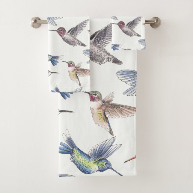 Hummingbirds Bath Towel Set (Insitu)