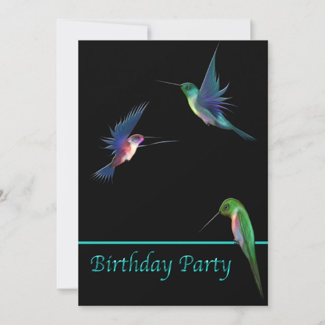 Hummingbirds Birthday Party Invitation (Front)