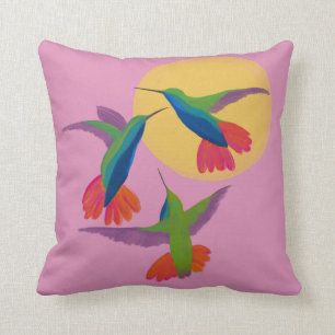 Hummingbirds - Black Throated Mango Art Cushion