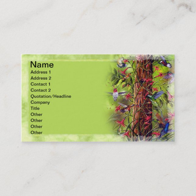 Hummingbirds Business Card (Front)
