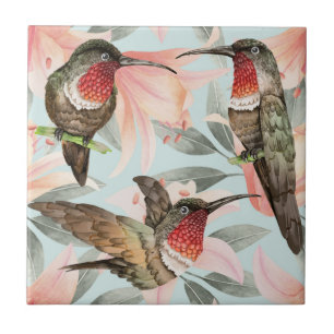 Hummingbirds Ceramic Tile
