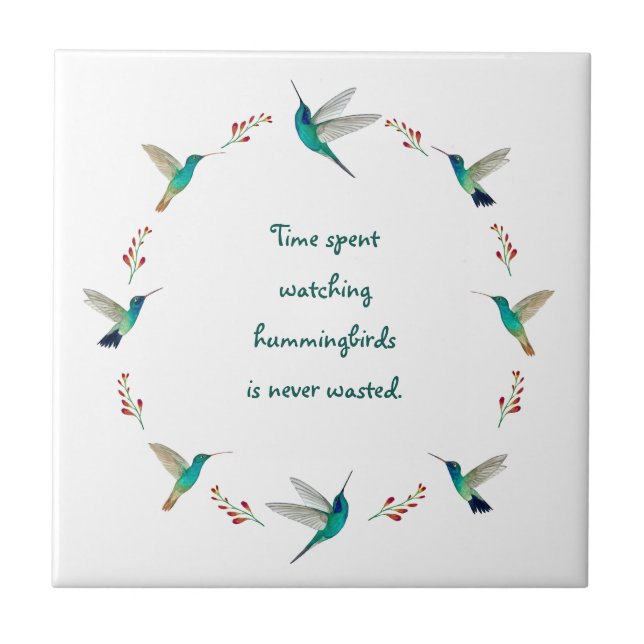 Hummingbirds Ceramic Tile (Front)
