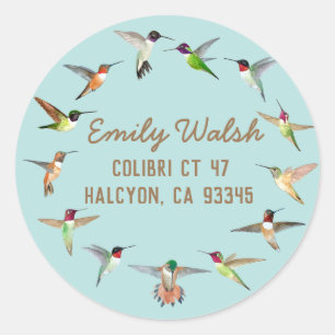 Hummingbirds Classic Round Sticker