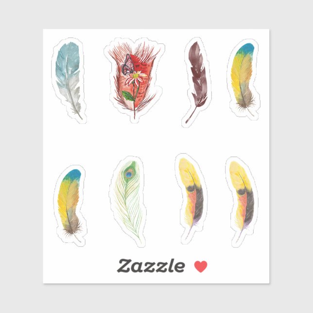 Hummingbirds feathers Colourful Cute Scrapbooking (Sheet)