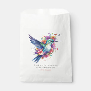 Hummingbirds Floral Bouquet Birthday Party Favour Bag