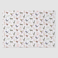 Hummingbirds Floral Colorful Birder Wrapping Paper