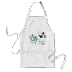 Hummingbirds Flowers French Ephemera Fish Apron