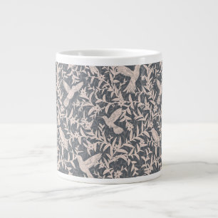 Hummingbirds foliage gray large coffee mug