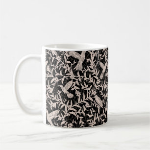 Hummingbirds foliage whimsical anthracite coffee mug