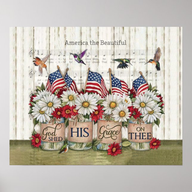 Hummingbirds God Shed His Grace Housewarming Gifts Poster (Front)