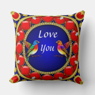 💖 Hummingbirds Heart Garden Art Gift For Couples  Cushion