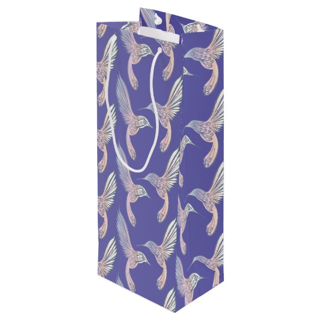 Hummingbirds I Wine Gift Bag (Back Angled)