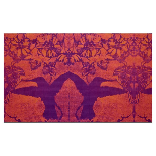 Hummingbirds in Faded Reds Fabric (Fat Quarter)